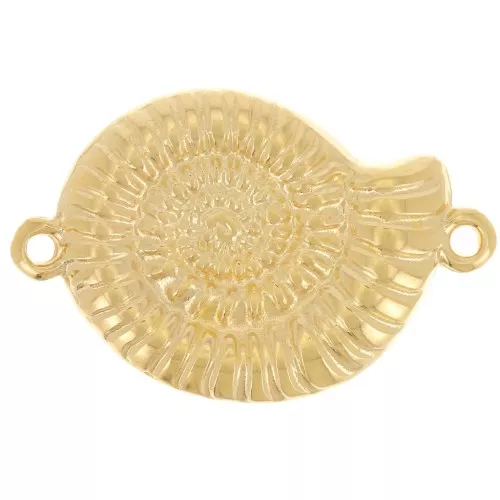 Entrepieza de concha 26x17 mm - Dorado con oro fino x1