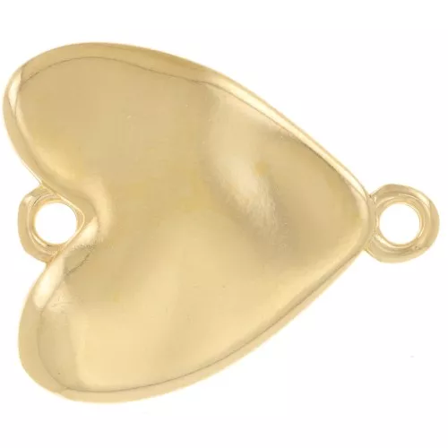 Entrepieza corazón martillado 28x24 mm - Dorado con oro fino x1