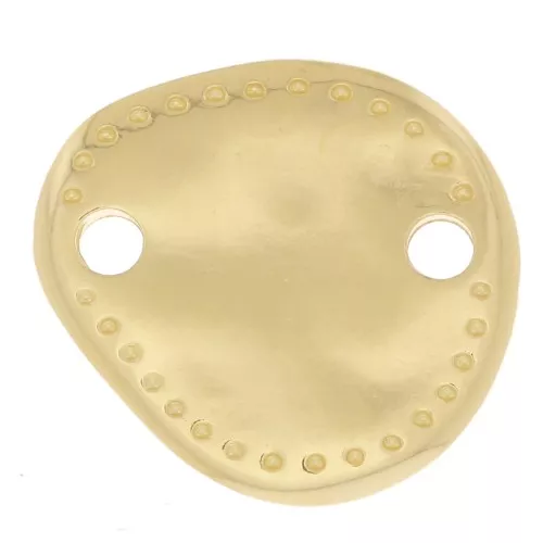 Entrepieza irregular martillada 12x11 mm - Dorado con oro fino x1