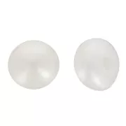 Perlas de agua dulce redondas semiperforadas aplanadas 3,5 mm - Clase AAA - Blancas x2