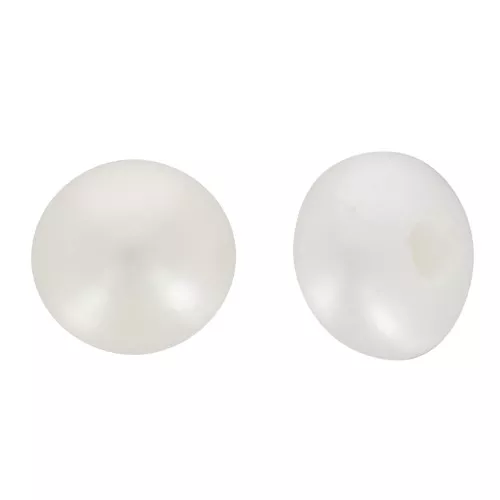 Perlas de agua dulce redondas semiperforadas aplanadas 3,5 mm - Clase AAA - Blancas x2