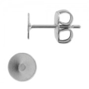 Pendientes con trasera disco  8 mm Acero Inox x10