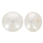 Perlas de agua dulce redondas semiperforadas aplanadas 6 mm - Clase AAA - Blancas x2|raw }}