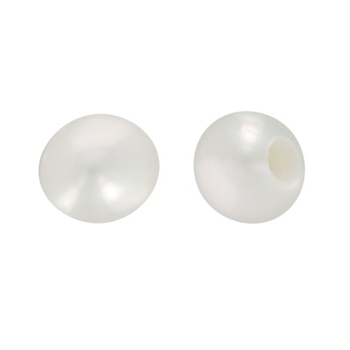 Perlas semi-perforadas redondas de agua dulce 2 mm - Grado AA+ - Blancas x2