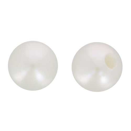 Perlas semi-perforadas redondas de agua dulce 3 mm - Grado AA+ - Blancas x2