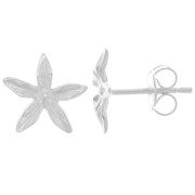 Pendientes flor 10 mm - Plateado 925 x2
