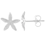 Pendientes flor 10 mm - Plateado 925 x2