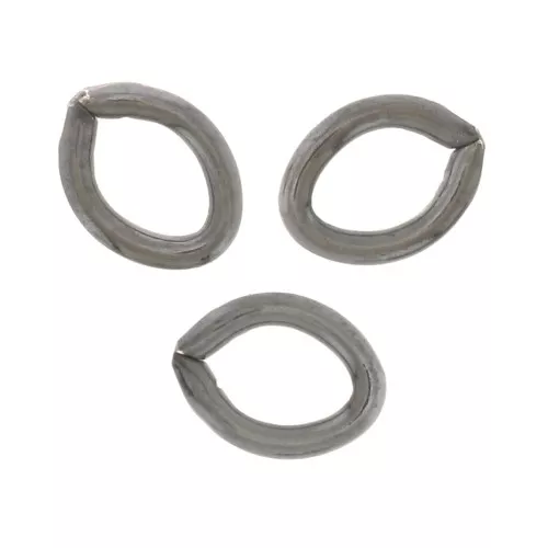 Anillos ovalados abiertos 3,5x2,8x0,6 mm - Plata de ley 925 Rodio negro x10