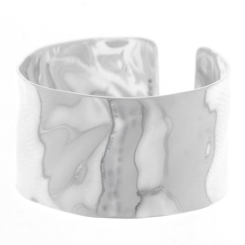 Gran anillo martillado ajustable - Talla 56 a 62 - Plata 925 x1