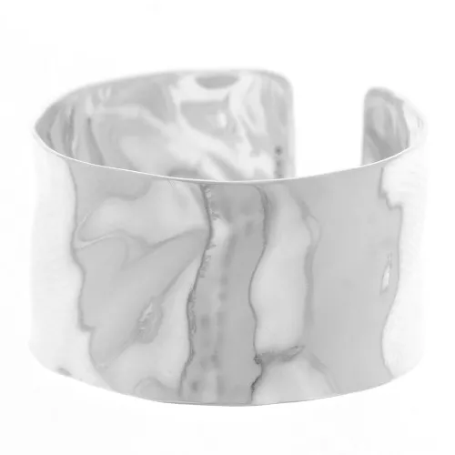 Gran anillo martillado ajustable - Talla 56 a 62 - Plata 925 x1