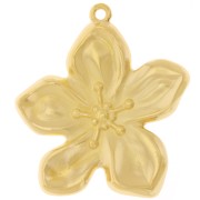 Colgante flor 41x37 mm - Dorado con oro fino x1