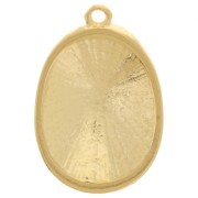 Colgante ovalado abombado texturado 24x16 mm - Dorado con oro fino x1