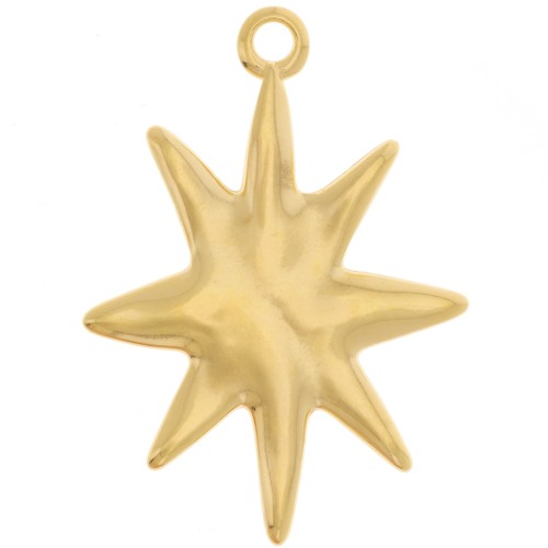 Colgante estrella 36,5x26 mm - Dorado con oro fino x1