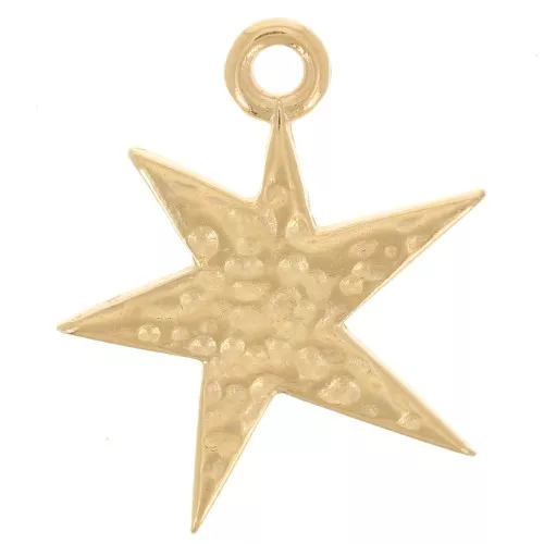 Colgante estrella asimétrica martillada 20x16 mm - Dorado con oro fino x1