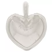 Colgante corazón abombado 27x22 mm - efecto trenzado - Chapado Plateado Fino envejecido x1