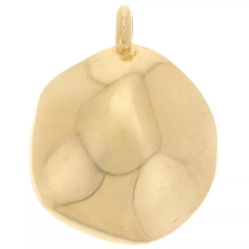 Colgante redondo irregular martillado 22 mm - Dorado con oro fino x1