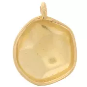 Colgante redondo irregular martillado 22 mm - Dorado con oro fino x1