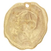 Colgante irregular 25x22 mm con resina epoxi - Dorado con oro fino - Blanco x1