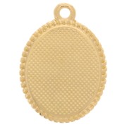 Colgante ovalado 19x14 mm - Motivo seta - Dorado con oro fino - Azul - Rojo x1