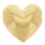 Cuenta de corazón abombado 16x17 mm - Dorado con oro fino x1|raw }}