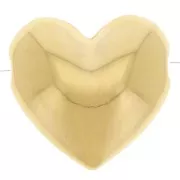 Cuenta de corazón abombado 16x17 mm - Dorado con oro fino x1