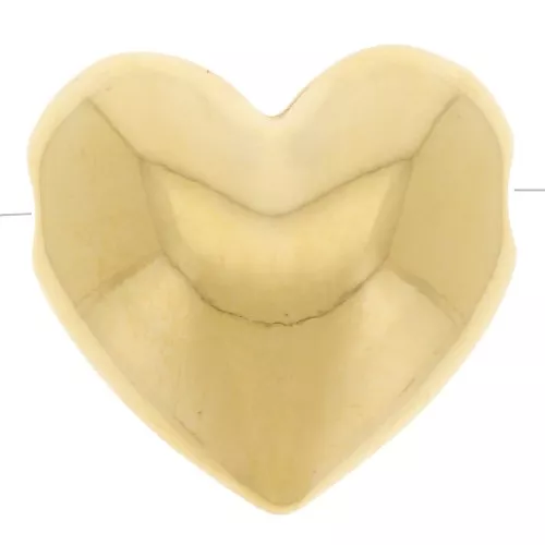 Cuenta de corazón abombado 16x17 mm - Dorado con oro fino x1