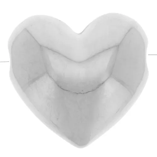Cuenta corazón abombada 16x17 mm - Chapado Plateado Fino x1