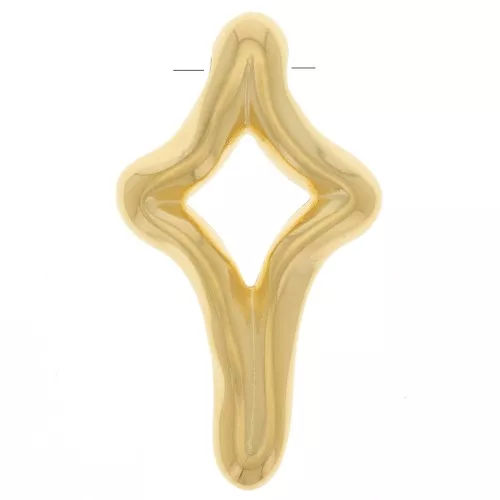Colgante cruz irregular 36x20 mm - Dorado con oro fino x1