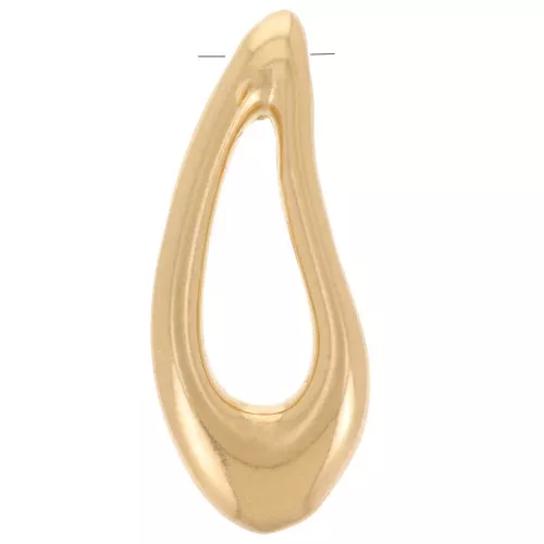 Colgante gota irregular 28x11 mm - Dorado con oro fino x1