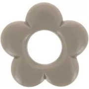 Colgante flor 21 mm en resina opaca - Taupe x1