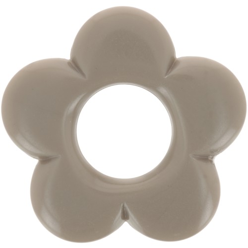 Colgante flor 21 mm en resina opaca - Taupe x1