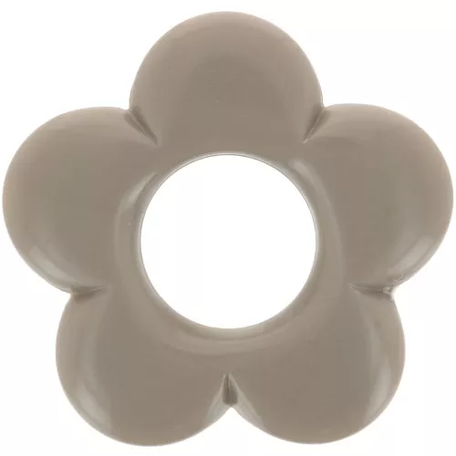 Colgante flor 21 mm en resina opaca - Taupe x1