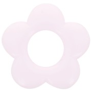 Colgante flor de 21 mm en resina opaca rosa pálido x1