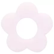 Colgante flor de 21 mm en resina opaca rosa pálido x1
