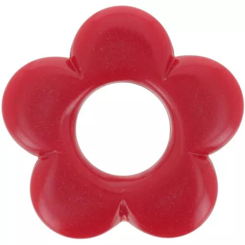 Colgante flor 21 mm en resina opaca - Rojo oscuro x1
