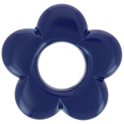 Colgante flor 21 mm en resina opaca - Azul oscuro x1