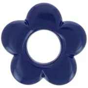 Colgante - Dije - Colgante flor 21 mm en resina opaca - Azul oscuro x1 Colgante flor 21 mm en resina opaca - Azul oscuro x1