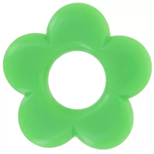 Colgante flor 21 mm en resina opaca - Verde manzana x1