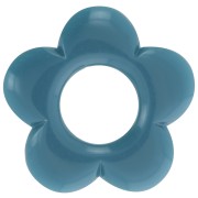 Colgante flor 21 mm en resina opaca - Azul pavo real x1|raw }}