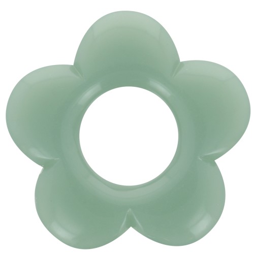 Colgante flor 21 mm en resina opaca - Celadon x1