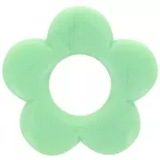 Colgante flor 21 mm en resina opaca - Verde jade jaspeado x1