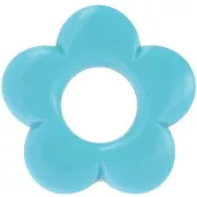 Colgante flor 21 mm en resina opaca - Turquesa x1