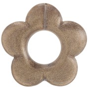 Colgante flor 21 mm en resina opaca - Bronce jaspeado x1