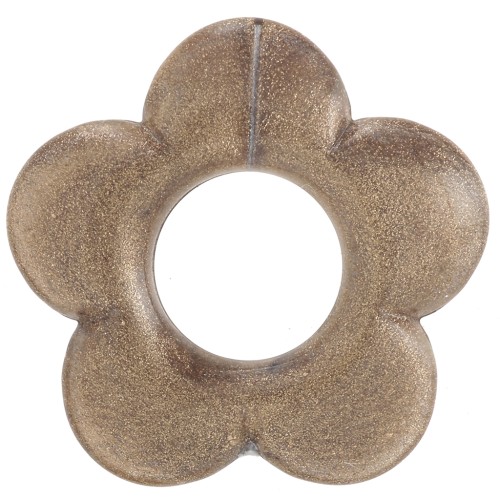 Colgante flor 21 mm en resina opaca - Bronce jaspeado x1