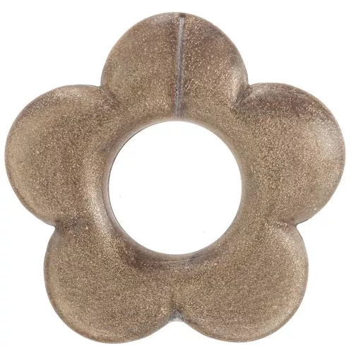 Colgante flor 21 mm en resina opaca - Bronce jaspeado x1