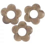 Colgante flor 21 mm en resina opaca - Bronce jaspeado x1
