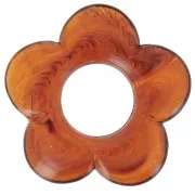 tawny - Colgante flor 21 mm en resina translúcida - Leonado jaspeado x1 Colgante flor 21 mm en resina translúcida - Leonado jaspeado x1