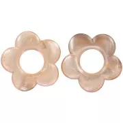 Colgante flor de 21 mm en resina transparente - Mármol marrón nacarado x1