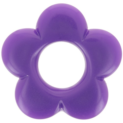 Colgante flor 21 mm en resina opaca - Violeta x1