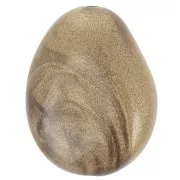 Cuenta plana irregular 22x17 mm en resina opaca - Bronce jaspeado x1